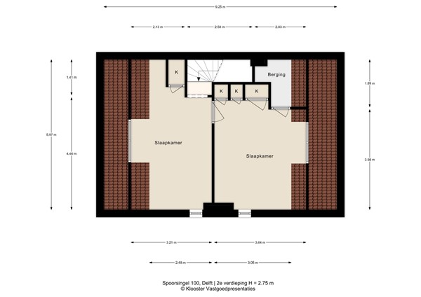Plattegrond - Spoorsingel 100, 2613 BC Delft - 2e Verdieping.jpg
